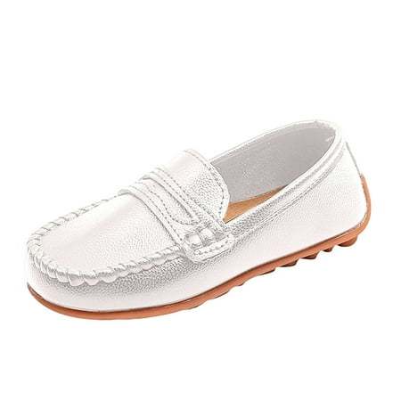 WUANDIXFA Oxford Shoes for Boys Casual Dress Oxford Comfort Uniform Formal Fashion Sneaker Shoes White 9