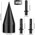 thumbnail image 2 of Cono de tornillo para cortadora de troncos, cortadora de troncos cónica con 3 mangos de taladro, 42 mm, broca para leña, broca helicoidal, cortadora cónica para uso doméstico, 2 of 5