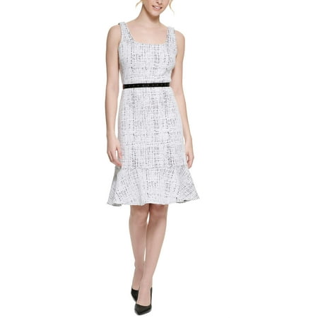 Karl Lagerfeld Paris Womens Jacquard Sleeveless Shift Dress