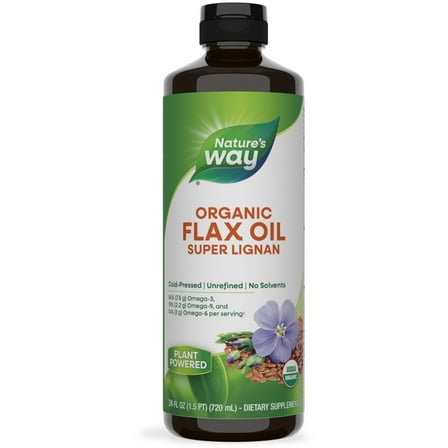 Nature Way's Organic Flax Oil Super Lignan with Omega-3 Essential Fatty Acids, 24 fl oz