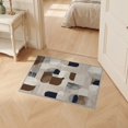 thumbnail image 2 of ODIKA 2'x3' Ultra-Soft Accent Mat, Navy Absract Geometric Featuring Lines Neutral Tones Abstract None Washable, Bare feet friendly, Easy Care Indoor rug for Bedside, Footrest, 2 of 7