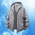 thumbnail image 2 of MIXUE Mens Coats And Jackets Autumn Winter Solid Color Hooded Long Sleeve Zip Up Loose Casual Coat Sportswear,Gray,XXXL, 2 of 4