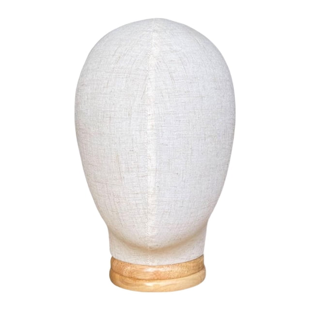 Manikin Head Costume Prop Model Display Holder, portátil, multipropósito, estable, modelo de cabeza de tela con base de madera para auriculares , pasador sin contacto Salvador soporte de la cabeza de la peluca