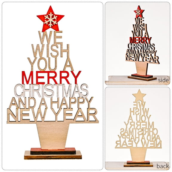 Soimiss 2Set Christmas Tree Figurine Synthetic Material Decorative Use for Parties