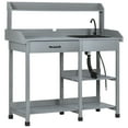 thumbnail image 1 of Outsunny Potting Bench Table, Garden Work Bench Workstation with Drawer, 1 of 10