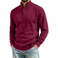 thumbnail image 3 of Atkumj Mens Quarter Zip Pullover Fashion Warm Loose Ribbed Turtleneck Knit Sweater Casual Solid Color Long Sleeve Mens Pullover Sweater for Daily Walking XL, 3 of 7