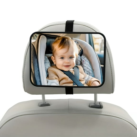 RIONIMA Car Baby Safety Observation Mirror for Rear Facing Seats-Shatterproof Acrylic Glass with Wide Angle View,Abs Frame,7.4X5.3In Back Seat Mirror for Infant Car Safety Accessories