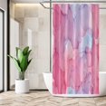 thumbnail image 6 of Pink Marble Shower Curtain Half Size 36x72 Inch, Polyester Colourful Shower Curtains for Bathroom, Watercolor Abstract Shower Curtain,Waterproof Gold Line Marble Print Bath Curtain with 12 Hooks, 6 of 6