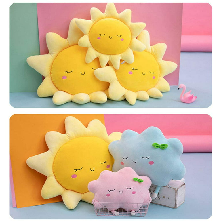 45cm Sunflower Throw Pillow Amuseable Sun Yellow Fun Sun Plush Stuffed Toy  Kawaii Summer Sunshine Plushie Sun Shape Soft Plush Car Pillow Neck Pillow  Plush Toy 