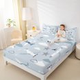 thumbnail image 4 of Homewish Kids Children Kawaii Airplane 4 Pieces Queen Sheet Sets,Cartoon Aircraft Ultra Soft Flat Sheet,Cute Stars Print Queen Fitted Sheet,Luxury Bedroom Decor, 4 of 7