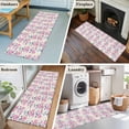 thumbnail image 5 of 2'x6' Rug Runners for Hallways Kitchen, Pink Floral Non Slip Entryway Beside Floor Carpet Runner, Spring Rustic Botanical Flowers Herbs Washable Laundry Room Bedroom Throw Rugs Mat for Family Pet, 5 of 8
