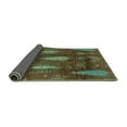 thumbnail image 2 of Ahgly Company Indoor Round Abstract Turquoise Blue Modern Area Rugs, 4' Round, 2 of 4