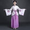 thumbnail image 1 of Traje de bata de seda chino gratis, Kimono para niñas y niños, abanico étnico Vintage tradicional de China, traje de baile de coro de estudiantes Hanfu, 1 of 5