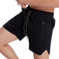 thumbnail image 2 of Sngxgn Men's Shorts Casual Classic Fit Stylish Elastic Waist Summer Beach Shorts with Pockets Sport Shorts(Black,M), 2 of 7