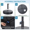 thumbnail image 5 of Autlaycil 67lbs Water Filled Umbrella Base, 95lbs Sand Filled Patio Umbrella Stand, Heavy Duty, Holder Suit for Diameter 1.5-1.9 in Umbrella Pole, 5 of 6