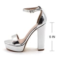 thumbnail image 3 of COM STAR Women’s Platform Block Heel Sandals Ankle Strap Open Toe High Heel Sandals Fashion Chunky Heel Dress Sandals for Party, Wedding, Evening and Summer Wear, 3 of 7
