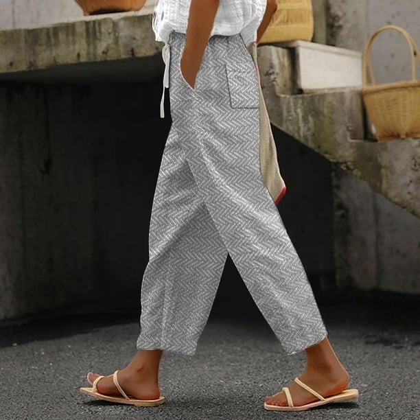 WILLBEST Pantalones Casuales para Mujer Pantalones Tres Cuartos Cómodos Ideales para Uso Diario En Verano Ligeros Fáciles de Cuidar Opciones de Moda Versátiles Extra Grande