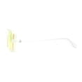 thumbnail image 4 of Mens Retro Rectangle Color Lens Hippie Plastic Sunglasses Clear Yellow, 4 of 4