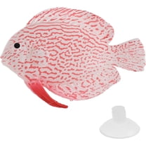 Artificial Glowing Fish, Silicone Fake Fish with Suction Cup, Floating Fake Fish Ornament, Aquarium Artificial Fish, Fluorescent Luminous Fish Tank Ornament, Pink, 1 Set