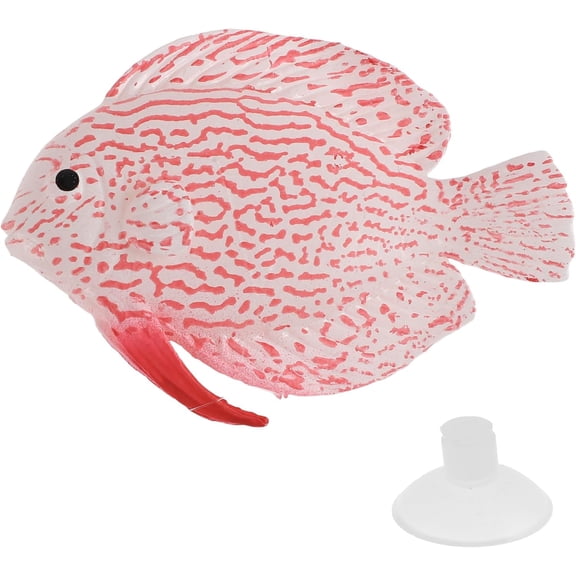 Artificial Glowing Fish, Silicone Fake Fish with Suction Cup, Floating Fake Fish Ornament, Aquarium Artificial Fish, Fluorescent Luminous Fish Tank Ornament, Pink, 1 Set
