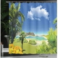 thumbnail image 4 of Ambesonne Beach Shower Curtain, Paradise Palms Island, 69"Wx84"L, Multicolor, 4 of 5
