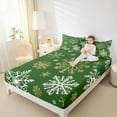 thumbnail image 4 of Manfei Christmas Snowflake Child Full Size Sheets, Happy New Year Bed Sheets, Kawaii Cute Cartoon Sheet Sets, Microfiber Bedroom Decor, 4-Piece, 4 of 7