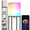 thumbnail image 1 of Lámpara de pie SUNMORY con estantes de 4 niveles y bombilla inteligente RGB, 1 of 7