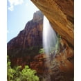 thumbnail image 2 of Talbot Frank, Christopher 20x23 White Modern Wood Framed Museum Art Print Titled - UT, Zion NP A waterfall drops from a cliff, 2 of 4