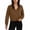 Brown, variant on gbyLJF Womens Quarter Zip Sweatshirts Long Sleeve Lapel Short Pullover Sweater Casual Loose Solid Color Tops Blouse