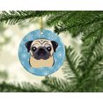 thumbnail image 2 of Carolines Treasures BB1696CO1 Snowflake Fawn Pug Ceramic Ornament, 2 of 2