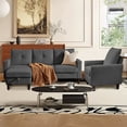 thumbnail image 2 of Soscana Sectional Sofa Set with Storage Ottoman and Accent Chair,Living Room 3 Seat L Shaped Couch and Single Chair Armchair,Living Room Furniture Set for Home Apartment Office Studio, 2 of 8