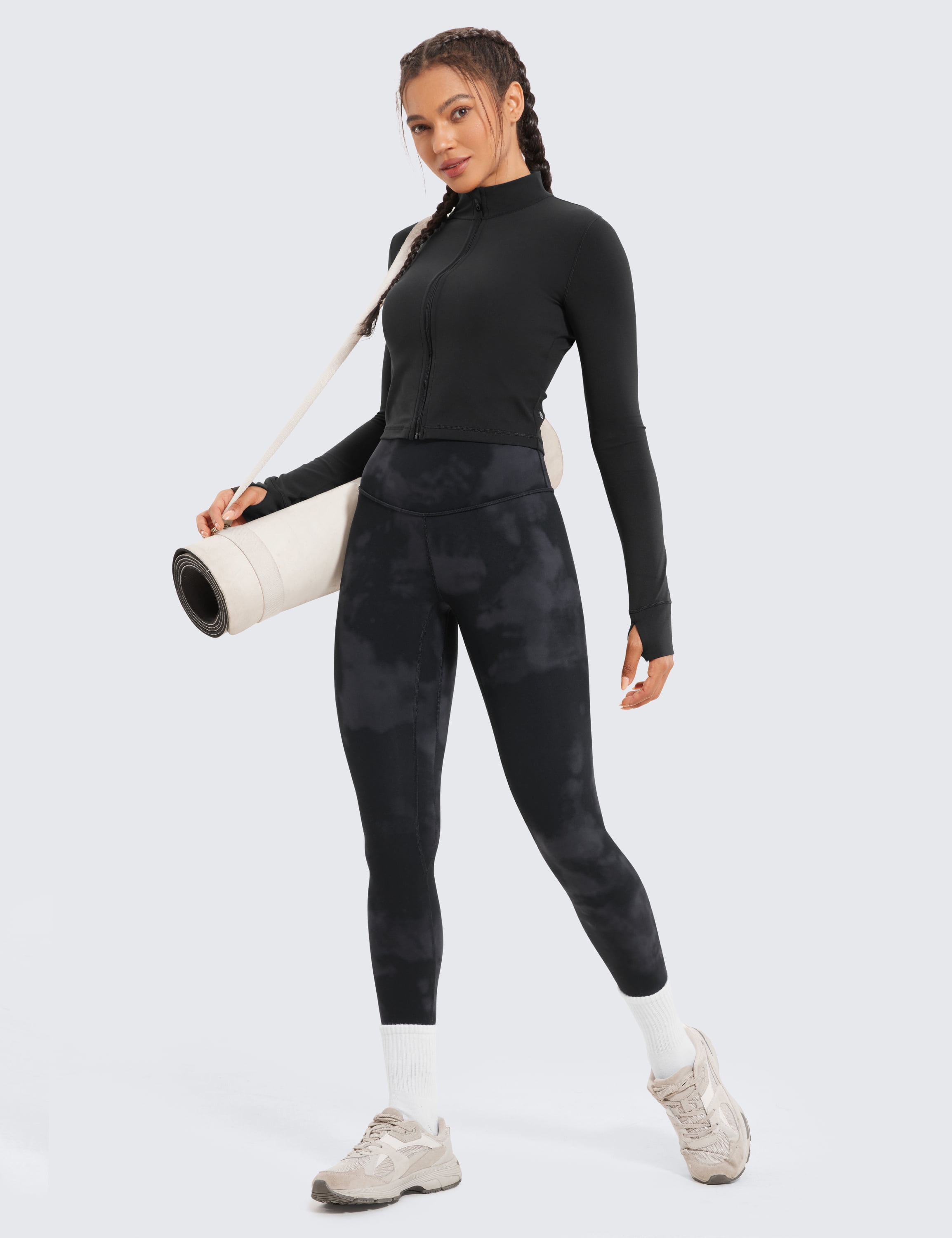 CRZ YOGA Womens Brushed Naked Feeling Workout Leggings 25 Inches High Waist