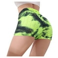 thumbnail image 2 of Abcnature Women Leggings Shorts, Workout Waistband Skinny Yoga Short Pants, High Waist Tummy Control Exercise Shorts, Butt Lift Scrunch Textured Leggings Workout Shorts Green L, 2 of 6