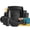 Black, variant on 16-piece Autumn Multicolor Square Plastic Wheat Straw Dinnerware Set for 4