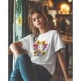 thumbnail image 5 of T Shirts for Women Short Sleeve Cotton Crewneck T-Shirt, Multicolor Elephant Sunflower Tee Tops Casual Basic T-Shirts, XS-5XL White XS, 5 of 7