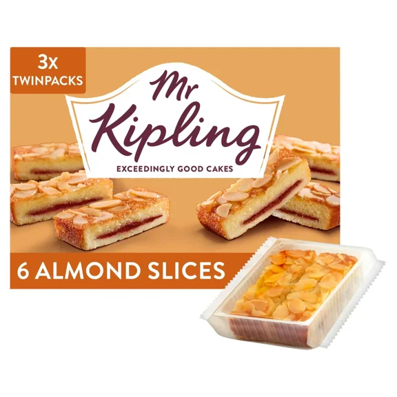 Mr Kipling Cakes - Almond Slices - 1 Box with 6 Pieces by Mr. Kipling