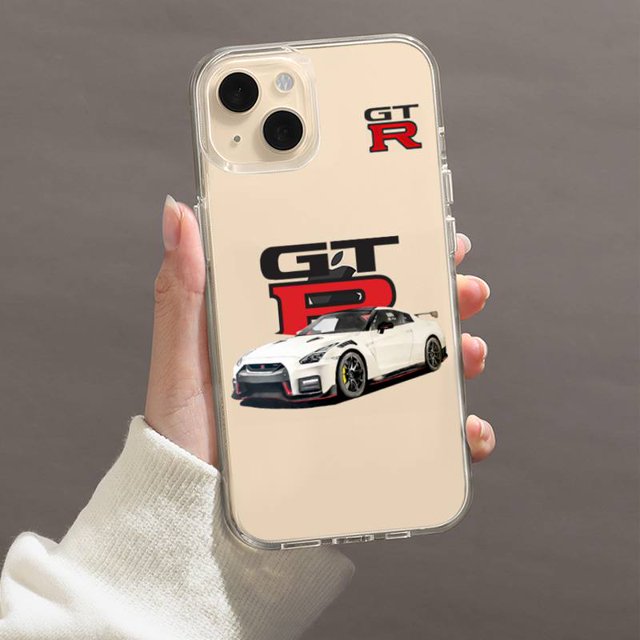 Funda de teléfono de lujo para coche deportivo GTR, carcasa transparente para iPhone 11 12 Mini 13 14 Pro XS Max X 8 7 6s Plus 5 SE XR Fivean unisex