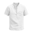 thumbnail image 4 of hotojiny Men's Casual Henley Shirt Breathable Short Sleeve Shirt for Mens Summer Beach T-Shirts Vacation Outfit, 4 of 7