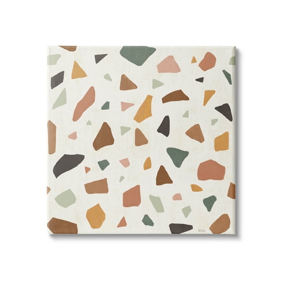 Stupell Indtries Abstract Confetti Rock Shapes Neutral Brown Orange Grey,36 x 36,Design by Veronique Charron