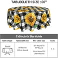 thumbnail image 5 of Round Tablecloth 60 Inch, Sunflower Black White Buffalo Plaid Table Cloth for Rustic Farmhouse Kitchen Decor, Wipeable Polyester Fabric Table Cover for Holiday Party, 5 of 6