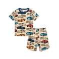 thumbnail image 2 of WIBACKER 3-8Y Toddler and Little Boys 2-Piece Sports Car Pajamas Set 100% Cotton Short Sleepwear Kids Summer Pjs, 2 of 12