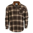 thumbnail image 2 of Gioberti Men's Brushed Flannel 100% Cotton Plaid Checkered Shirt with Corduroy Contrast, 2 of 4