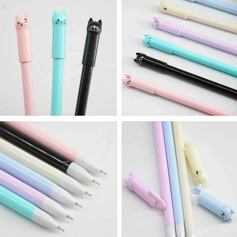 Flower Cat Printed Feather Pen Ink Pens Cute Pen for Women Kawaii