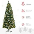 thumbnail image 4 of HOMCOM 6' Skinny Prelit Artificial Christmas Tree with Snow-dipped Tips, 4 of 10