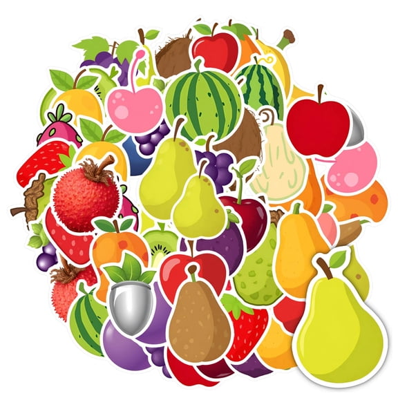35pcs-50pcs Cartoon Fruit Stickers Kids Stickers Cute Fruit for Phones Laptops Suitcases