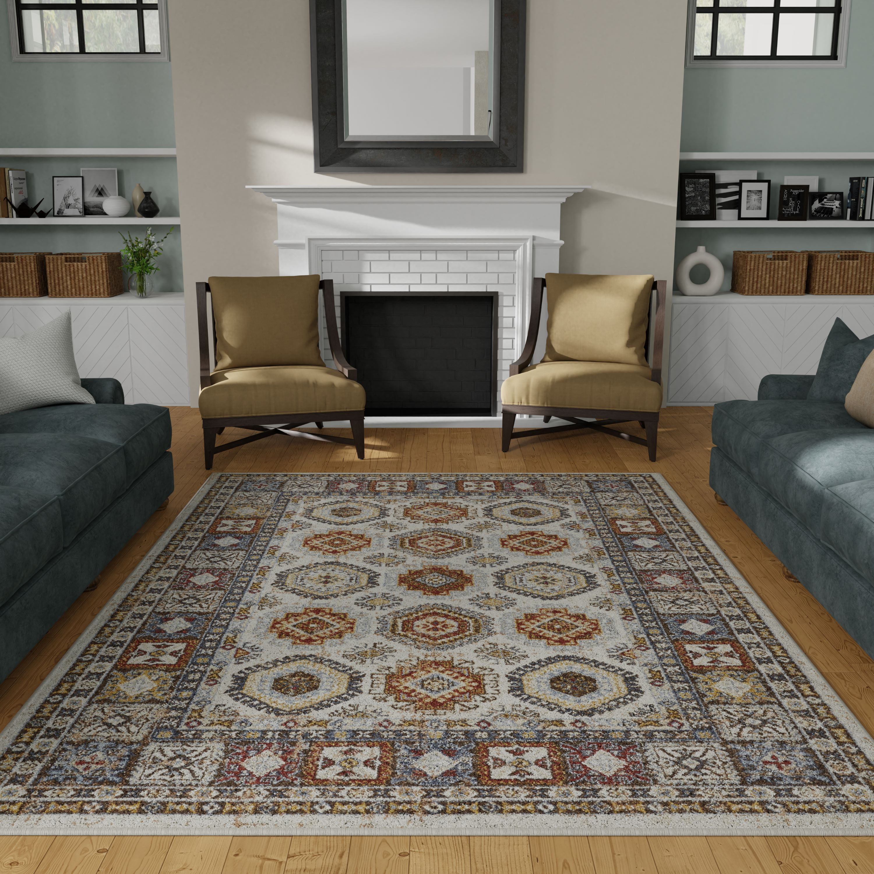 Loomaknoti Alsbrooke Delary 5' x 7' Cream/Beige Oriental Indoor Area Rug