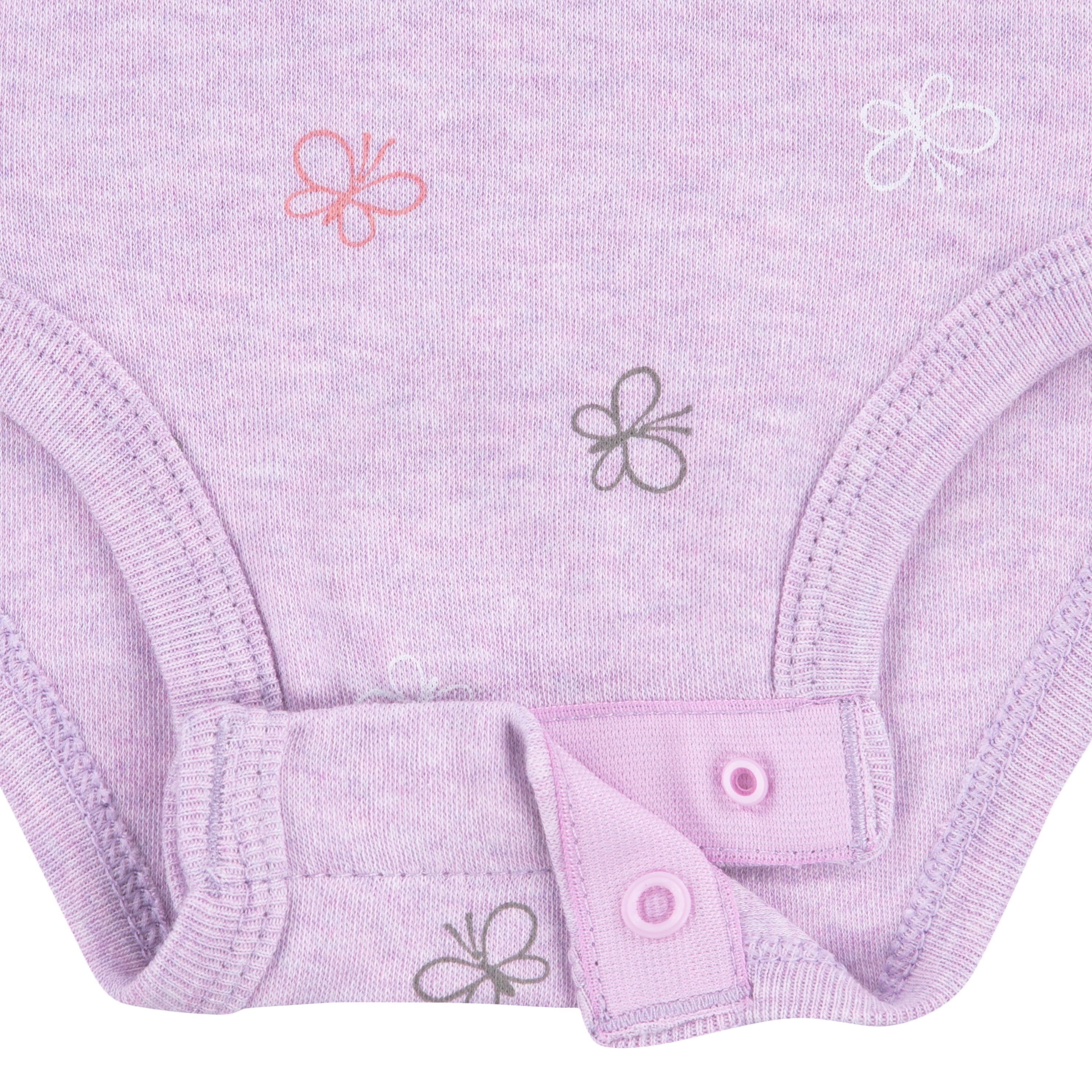 Huggies Baby Girls Butterfly 3 Pack Organic Cotton Bodysuits, Sizes NB-24M