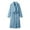 Light Blue, variant on Women's Double Sided Plush Knee Length Robe, Belted Shawl Collar Bathrobe with Pockets, Soft Flannel Sleepwear, Cozy Long Loungewear, Warm Fleece Open Front Gown Beige One Size