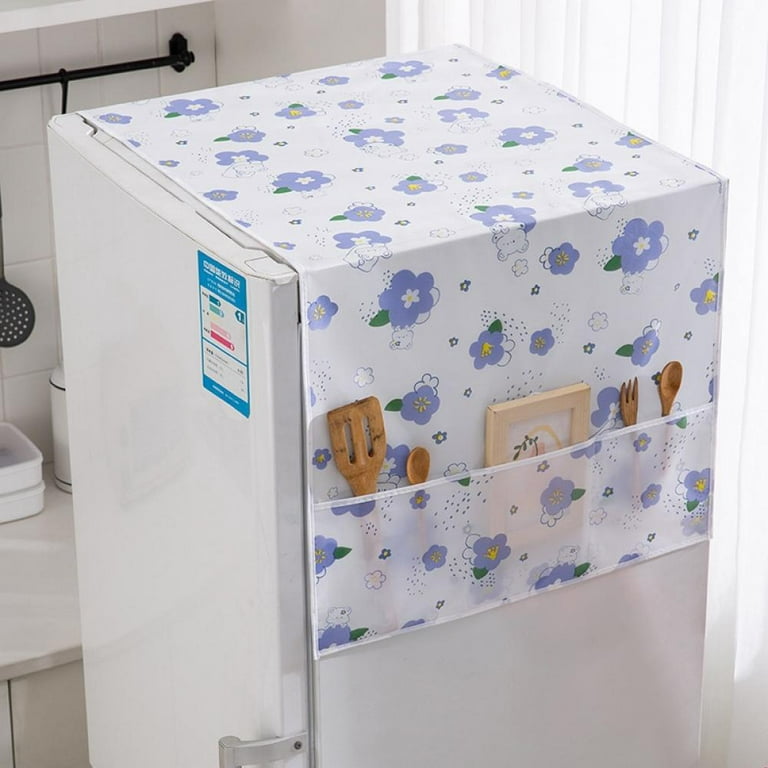 Home Refrigerator Dust Cover Waterproof Oilproof Refrigerator Cover Scarf  Home Fabric Dust Bag Cute Bear