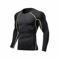 thumbnail image 2 of dazeni Long Sleeve Shirts for Men Moisture Wicking UPF SPF Sun Protection Tee Shirts Slim Fit High Stretchy Workout T Shirts Casual Running Black X-Large, 2 of 6